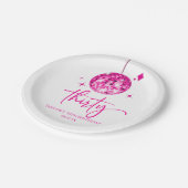 30 Pink Disco Ball 30. Geburtstag Party Pappteller (Schrägansicht)