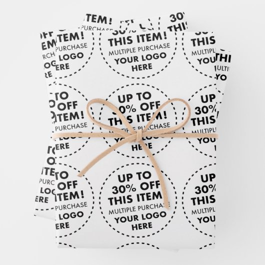 30% Rabatt auf den Sonderpreis für die automatisch Geschenkpapier Set (Beispiel)