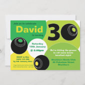 30. Rasen Bowls Barefoot Bowling Birthday Einladung (Vorderseite)