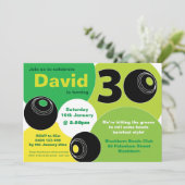 30. Rasen Bowls Barefoot Bowling Birthday Einladung (Stehend Vorderseite)