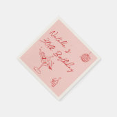 30. Retro Hand gezeichnet Rosa Red Dreißig Spaß Ge Serviette (Ecke)