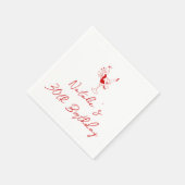 30. Retro White Red Hand gezeichneter Meilenstein  Serviette (Ecke)