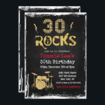 30 Rocks Rockstar Gitarre 30. Geburtstag Einladung<br><div class="desc">30 Rocks Rockstar Electric Gitarre Metal Metallic Silber Glitzer Überraschung 30. Geburtstag Einladung</div>