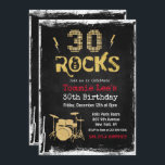 30 Rocks Rockstar Gitarre 30. Geburtstag Einladung<br><div class="desc">30 Rocks Rockstar Electric Gitarre Metal Metallic Silber Glitzer Überraschung 30. Geburtstag Einladung</div>
