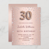 30. Rose Golddiamanten Postkarte (Vorne/Hinten)