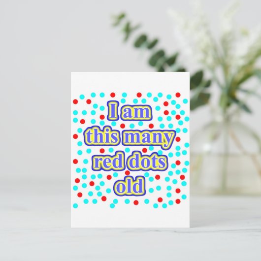 30 rote Punkte alt Postkarte (Stehend Vorderseite)