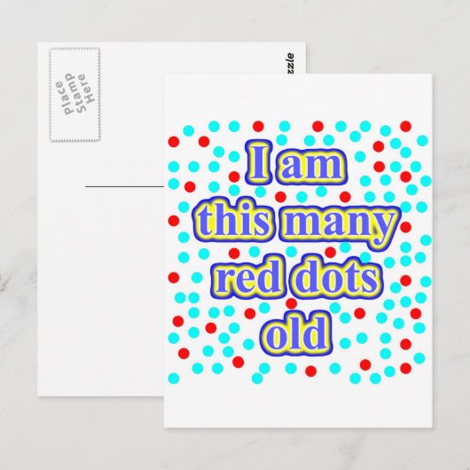 30 rote Punkte alt Postkarte (Vorne/Hinten)