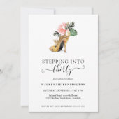 30 schicke, blumige Heelse zum Geburtstag Einladung (Vorderseite)