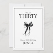 30. Schwarz-Weiß-Minimal Moderne Happy Birthday Karte (Vorderseite)