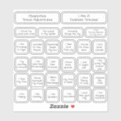 30 Schwarz-Weiß-Reise-Affirmation Square Aufkleber (Blatt)