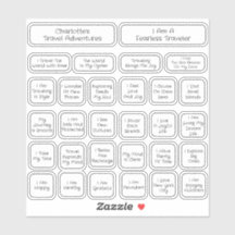 30 Schwarz-Weiß-Reise-Affirmation Square