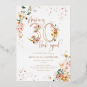 30 sehen gut aus als Rose Folieneinladung (Vorderseite)
