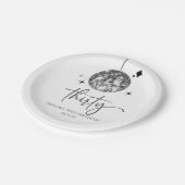 30. Silver Disco Ball 30. Geburtstag Party Pappteller (Schrägansicht)