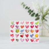 30 SO GLAD Valentine Hearts Postkarte (Stehend Vorderseite)
