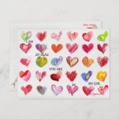 30 SO GLAD Valentine Hearts Postkarte (Vorne/Hinten)