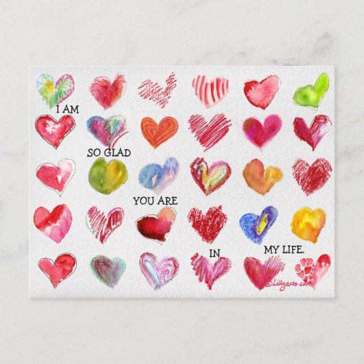 30 SO GLAD Valentine Hearts Postkarte (Vorderseite)