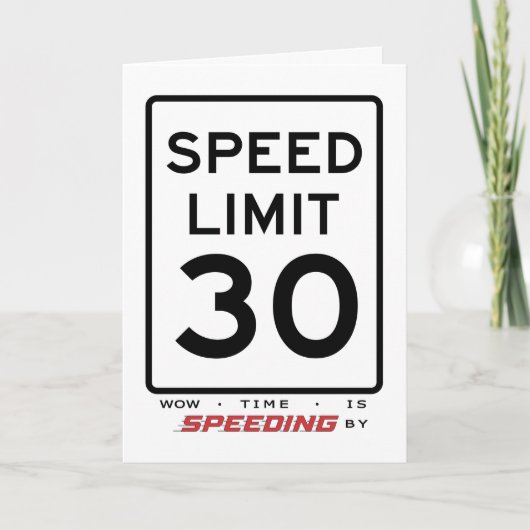 30. Speed Limit Geburtstagskarte Dankeskarte (Vorderseite)