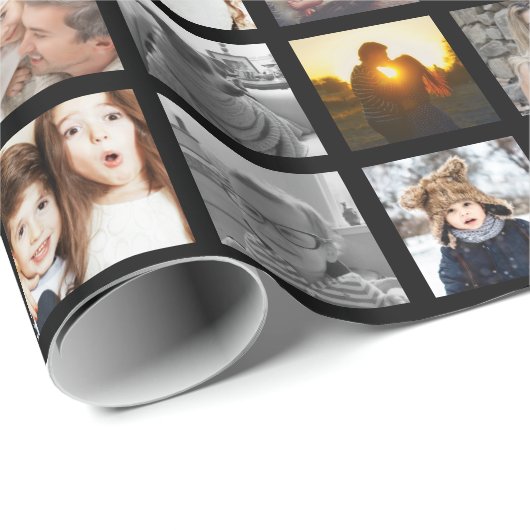 30 Square FotoCollage Geschenkpapier (Rolleneckpunkt)
