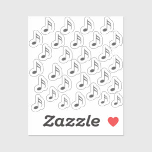 30-Stickers Dunkle Silber Metallic 3D-Musiknoten Aufkleber