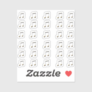 30-Stickers Metallic Gold 3D Musik Doppelnotizen Aufkleber