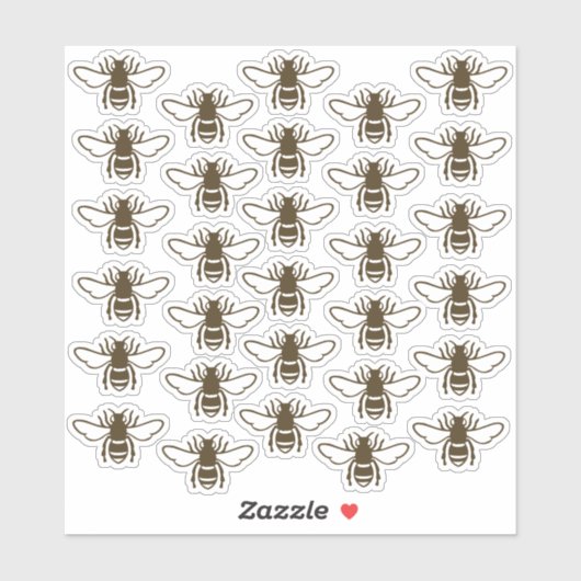30 Stilisierte Honeybee Waterproof Transparenter A Aufkleber (Blatt)