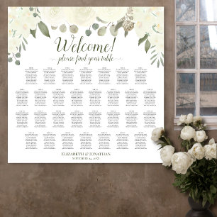 30 Tabelle Elfenbeinrosen Hochzeitstabelle Poster