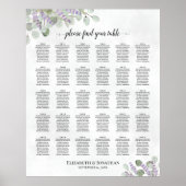 30 Tabelle Lavendel Eukalyptus Hochzeitskarte Poster (Vorne)