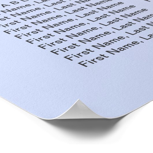 30+ Tables Blue Gold Ribbon Wedding Chart Poster (Ecke)