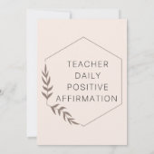 30. Tag: Teacher Affirmation Mental Health Card (Rückseite)