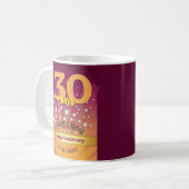 30 Tage CUSTOM Erholung Jahrestag kühne Zahl Kaffeetasse (Vorderseite Links)