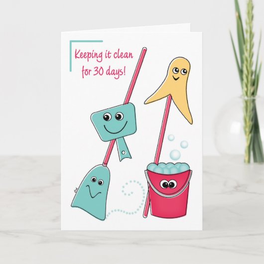 30 Tage Erholung Gratulation Saubere Zeit Karte (Vorderseite)