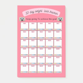 30 Tage Gewichtsverlust und Habit-Tracker-Planer Post-it Klebezettel