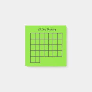 30 Tage Tracker Grüne Sticky Notes Post-it Klebezettel