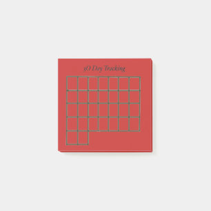 30 Tage Tracker Rote Sticky Notes Post-it Klebezettel