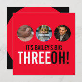 30. THREEOH! Foto zum Geburtstag einladen Einladung (Vorne/Hinten)