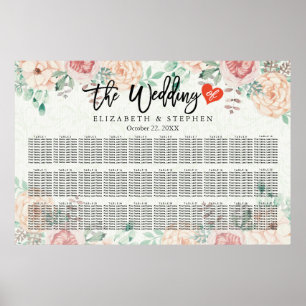 30+ Tische Hochzeitstabelle für Wasserfarben und B Poster