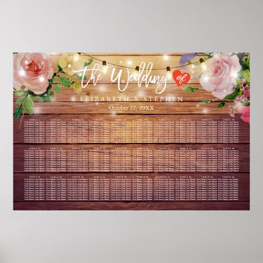 30+ Tische mit Blumenzellenleuchten Poster (Vorne)