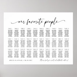 30 Tische Unsere Lieblings-Sitzkarte Poster