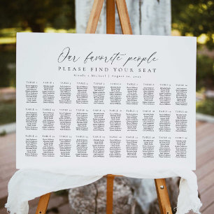 30 Tische Unsere Lieblings-Sitzkarte Poster