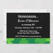 30. Überraschung Geburtstag Grüne Kleeblätter G002 Einladung (Rückseite)