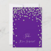 30. Überraschung Geburtstag Silber Lila Einladung (Rückseite)