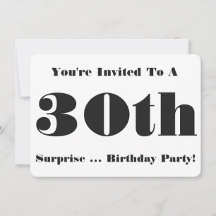 30. Überraschung Geburtstagsparty Einladung, schwa Einladung