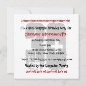 30. ÜBERRASCHUNG Geburtstagssilber Stars B420 Einladung (Rückseite)