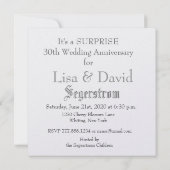 30. ÜBERRASCHUNG Jubiläum Einladung - SILVER Rose (Rückseite)