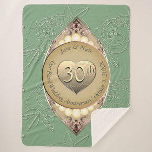 30. und 12. Pearl Wedding Anniversary Blanket Sherpadecke
