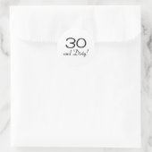 30 und 30 runder aufkleber (Tasche)