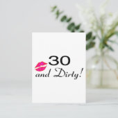 30 und dreckige Lippen Postkarte (Stehend Vorderseite)