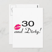 30 und dreckige Lippen Postkarte (Vorne/Hinten)