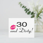 30 und dreckige Lippen Postkarte (Stehend Vorderseite)