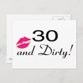 30 und dreckige Lippen Postkarte (Vorne/Hinten)